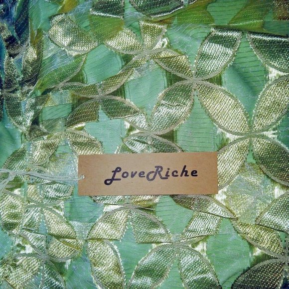 Love Riche Womens Skirt Size Large  Lime Green Embroidered Banded Waist - Picture 9 of 9